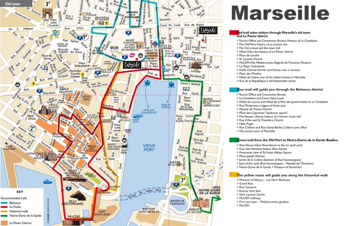 χάρτης της Μασσαλίας walking tour