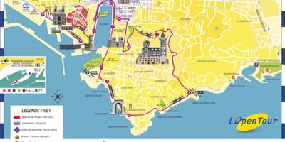 Μασσαλία hop on hop off λεωφορείο χάρτη της διαδρομής